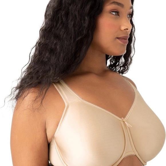 NWT Wacoal Basic Beauty Unlined Underwire Full Coverage Bra in Sand 34D - Picture 2 of 10